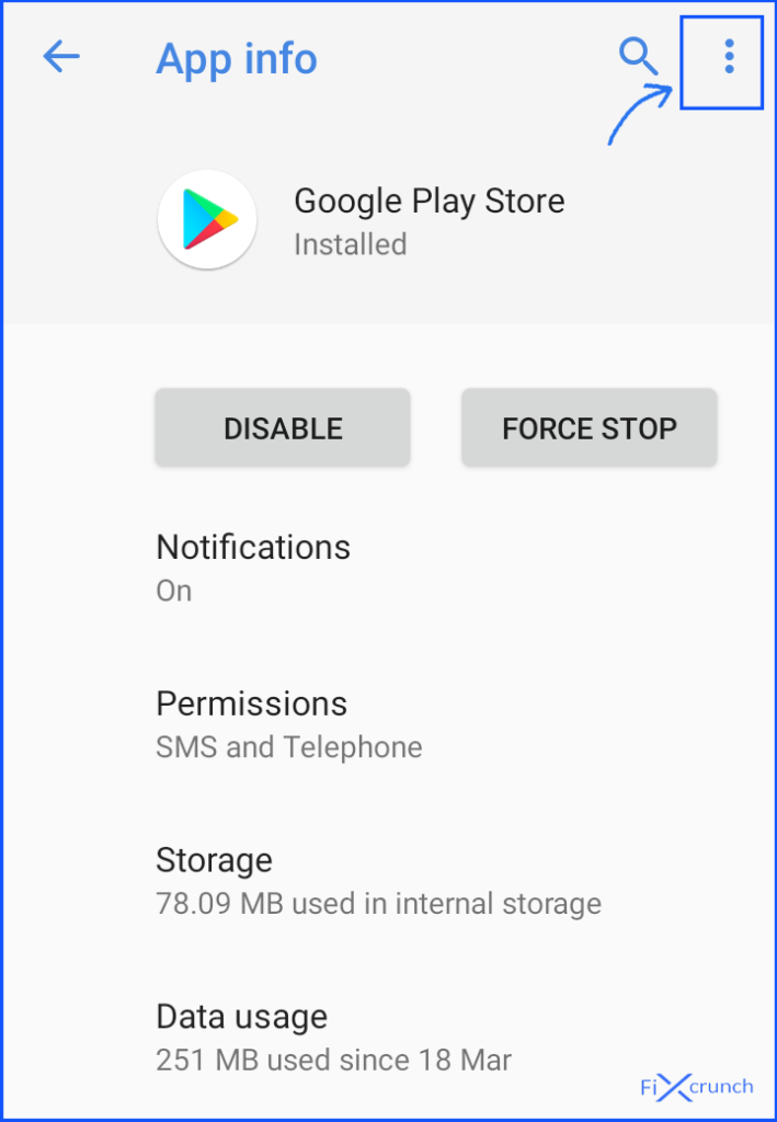 google play store three dot