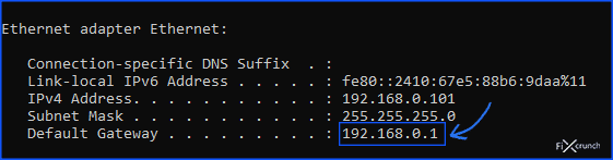 Wifi default gateway