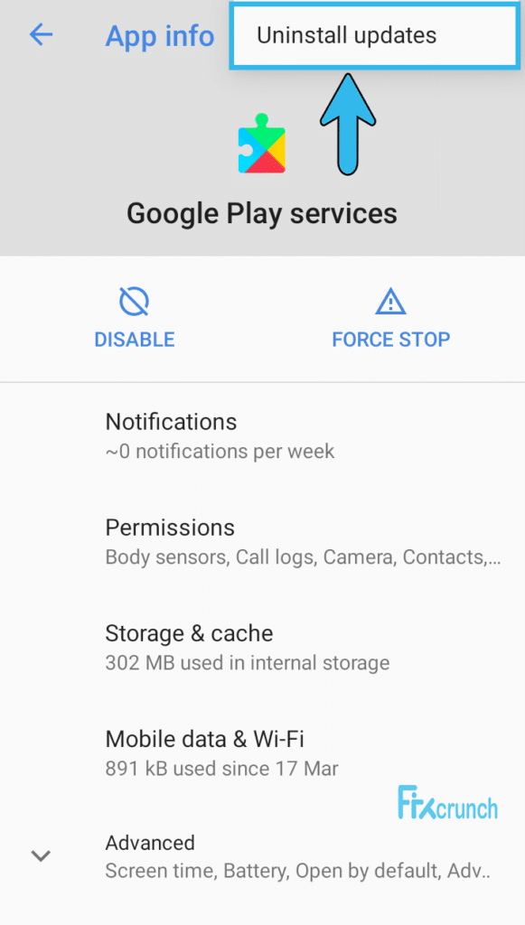 Google Play Services Uninstall Updates