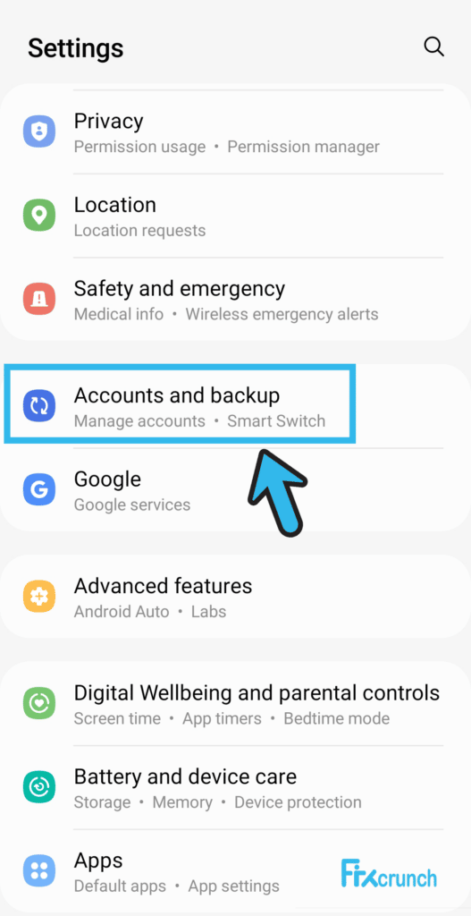 Android Accounts and Backup