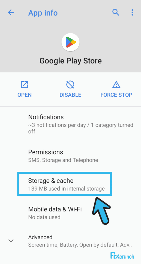 Google Play Store Storage