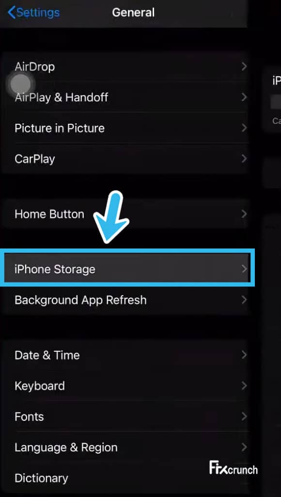 iPhone Storage Option