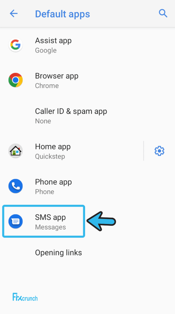 set default apps to Messages