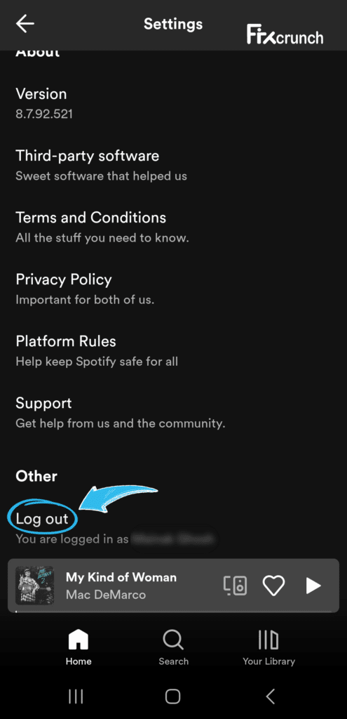 Spotify log out